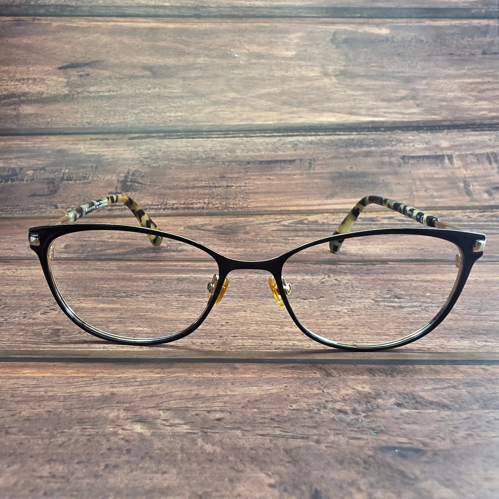 Kate Spade Jabria 807 Black Gold Tortoise Cat Eye Eyeglasses Frames 53-17-140